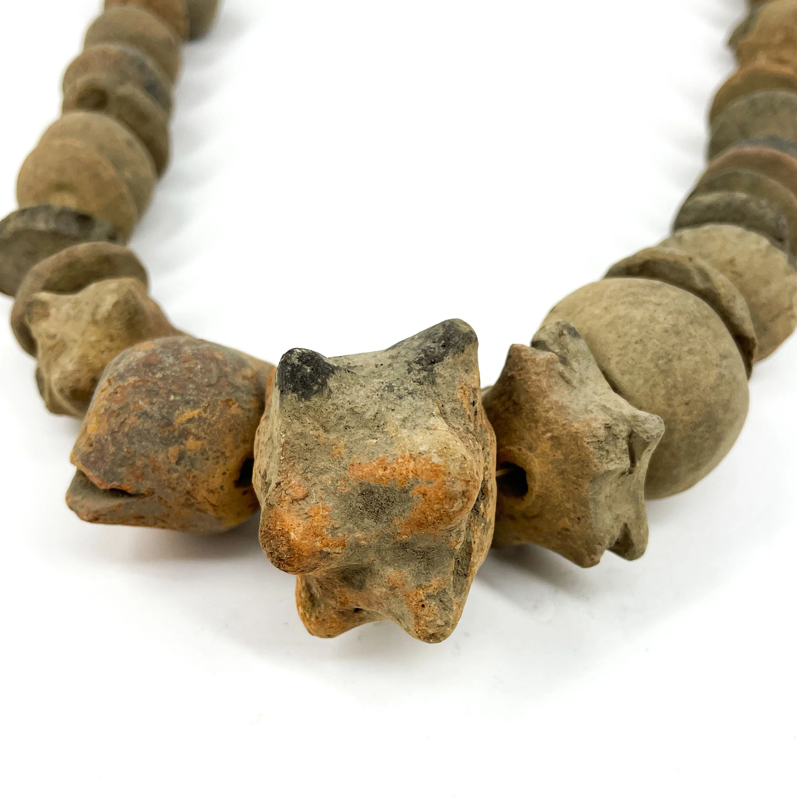 Ancient Terracotta Clay Beads SAO Culture Chad 37 Inch
