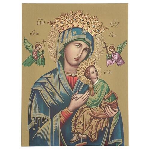 Religious Pictorial canvas painting Our Lady of Perpetual Help 20x28 inches