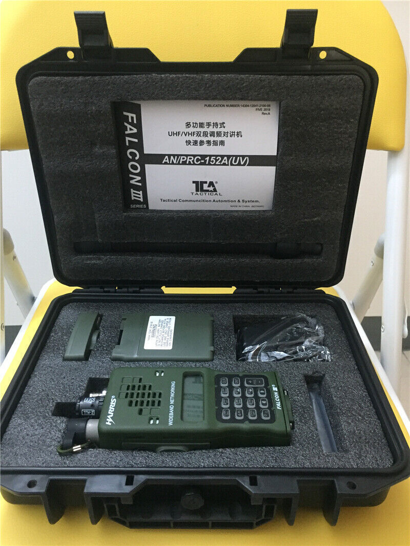 US Stock TCA PRC 152A UV Radio Handset UHF VHF Handheld Military Aluminum Case 