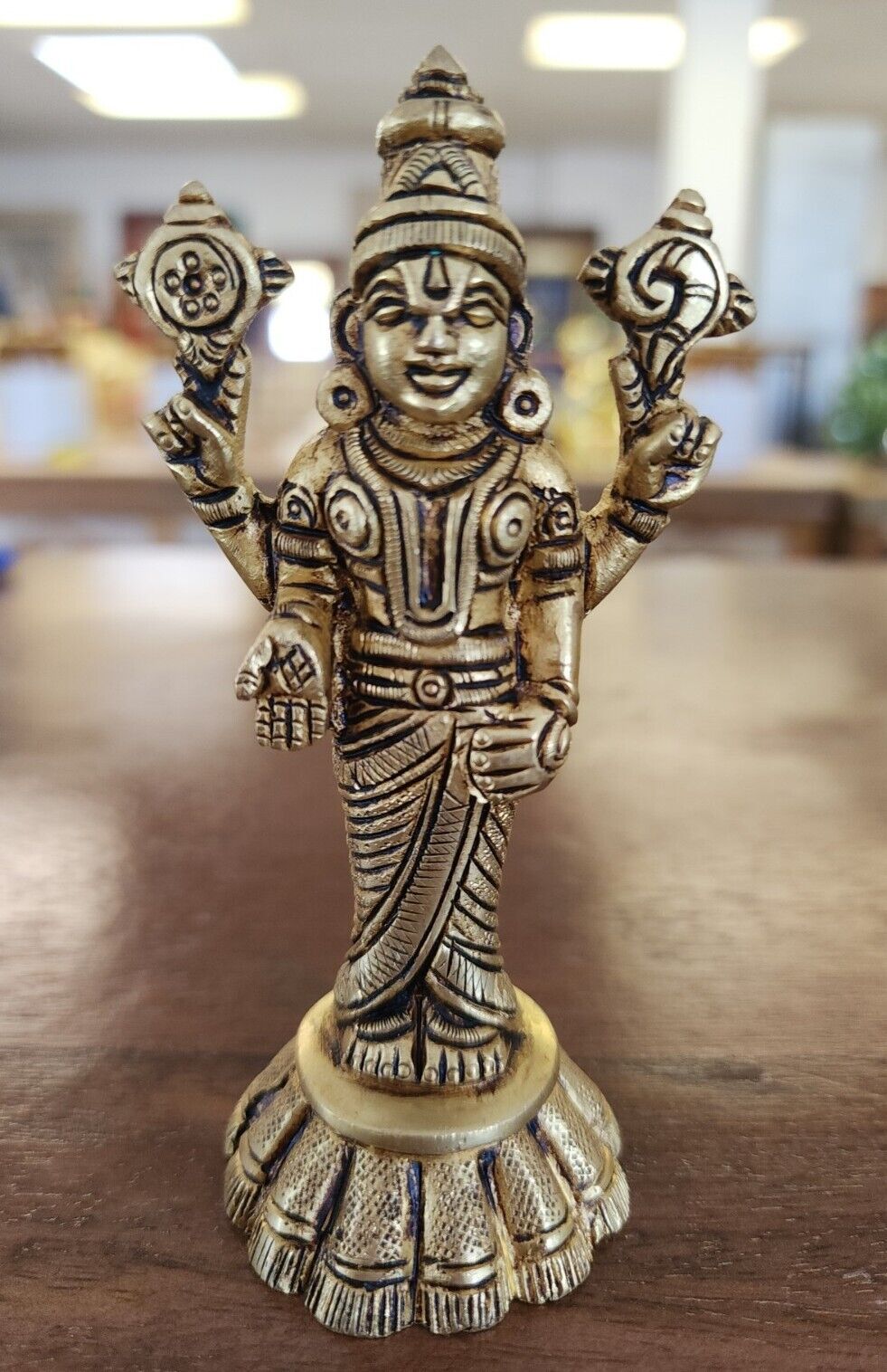 Brass 4.5 inches Tirupati Balaji / venkateswara Hindu God Usa Seller Fast Ship