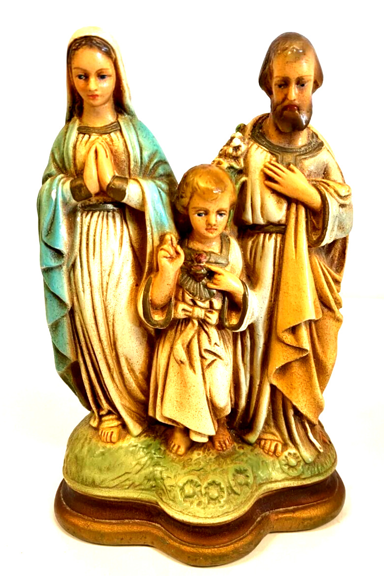 Vintage Mother Mary Joseph Jesus Holy Family Statue Figurine