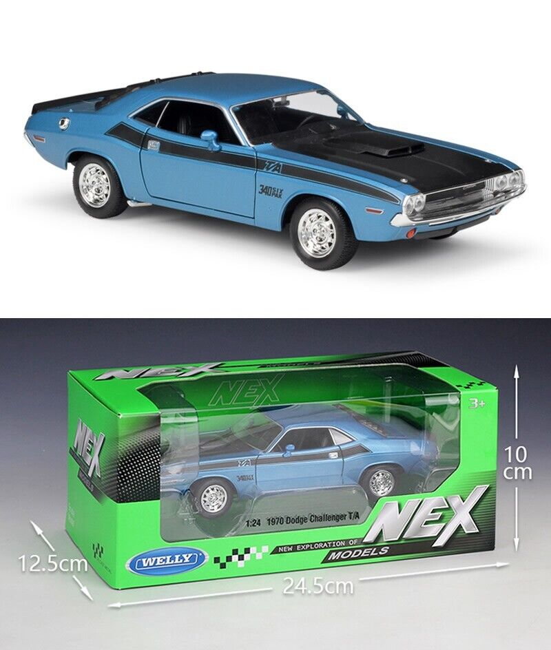 WELLY 1:24 1970 DODGE Challenger T-A Alloy Diecast vehicle Car MODEL Collection