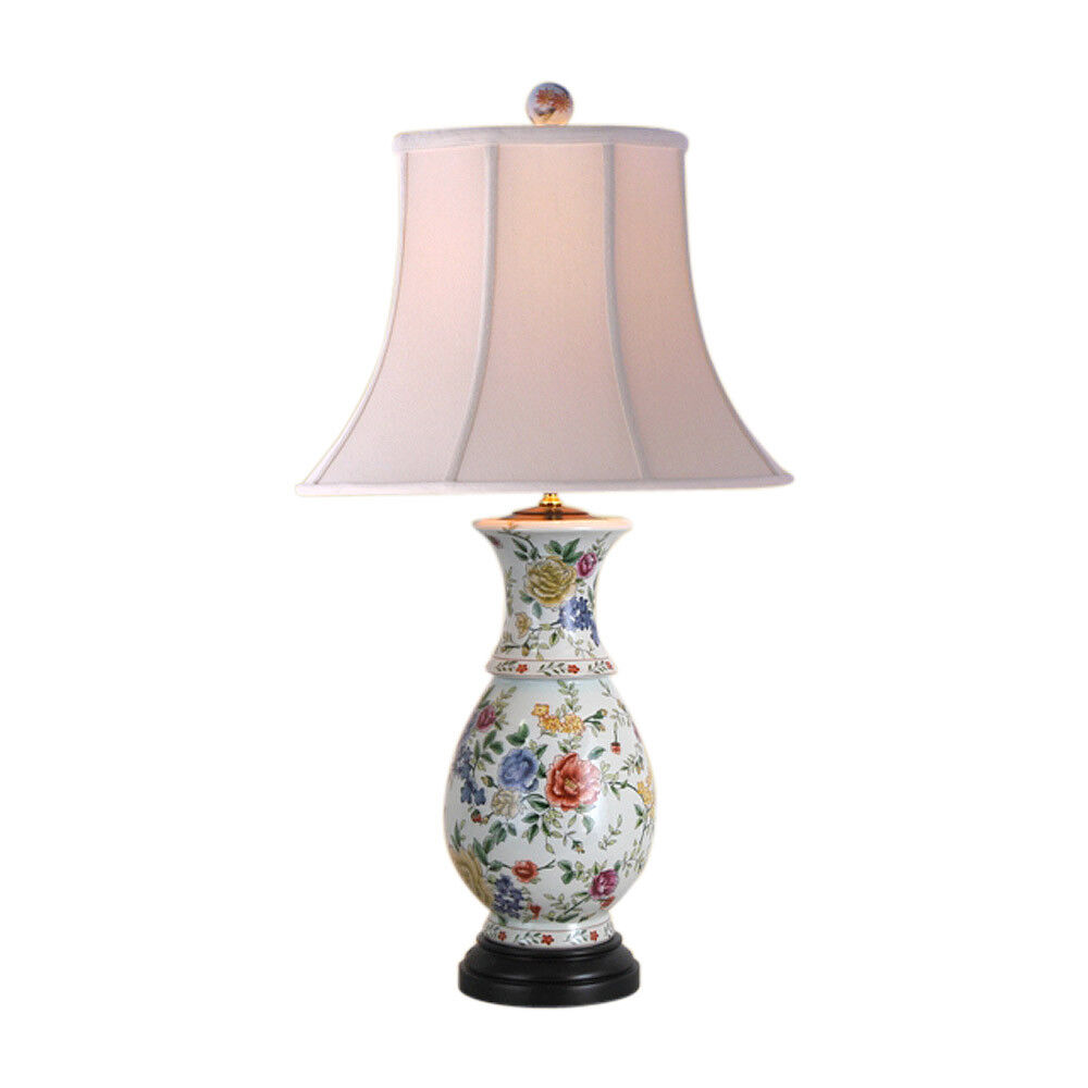 Beautiful Chinese Floral Motif Porcelain Vase Table Lamp 28\