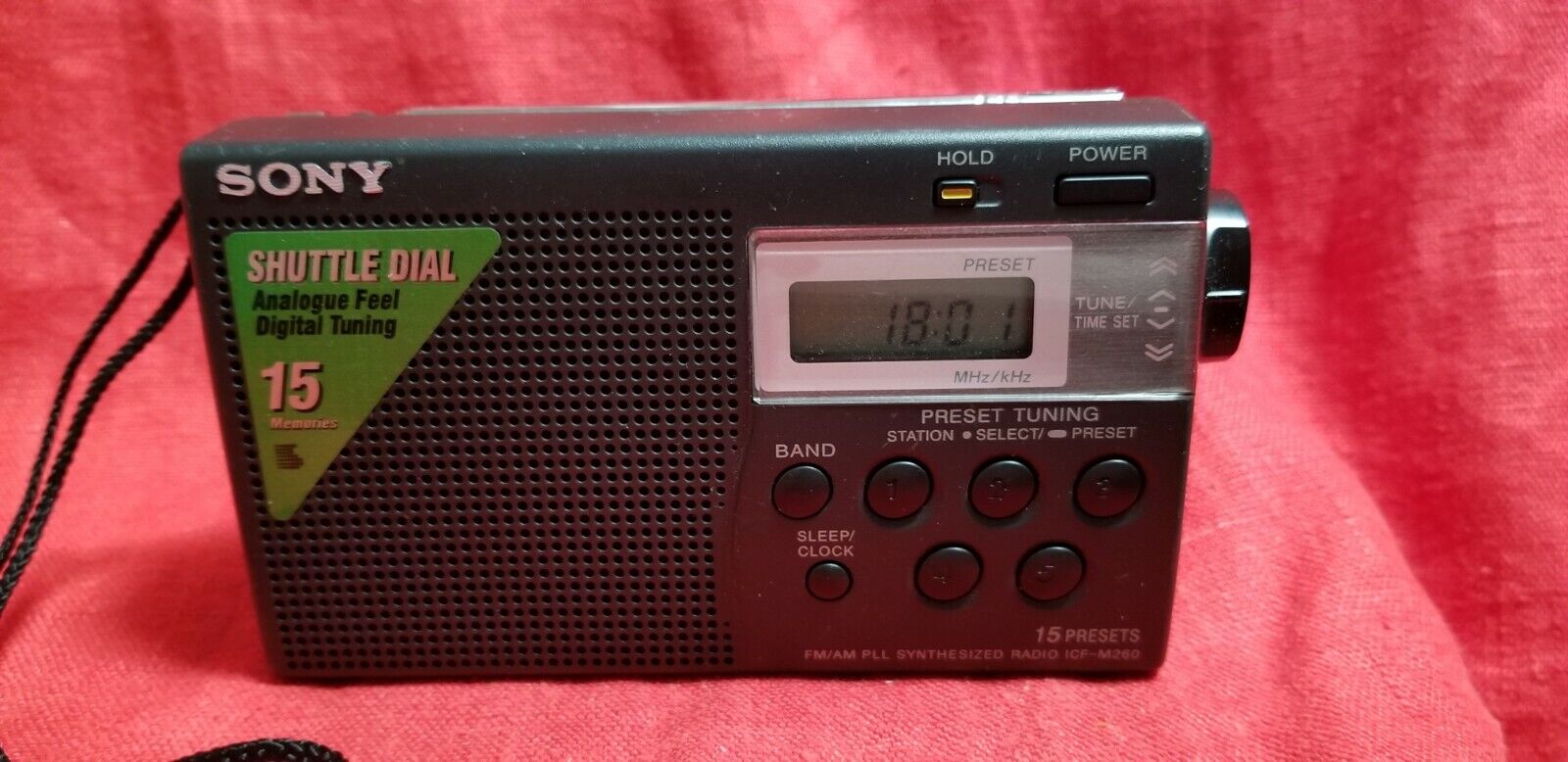 Sony ICF-M260 AM/FM PLL Synthesized Clock Radio Digital Tuning. Pre-owned.
