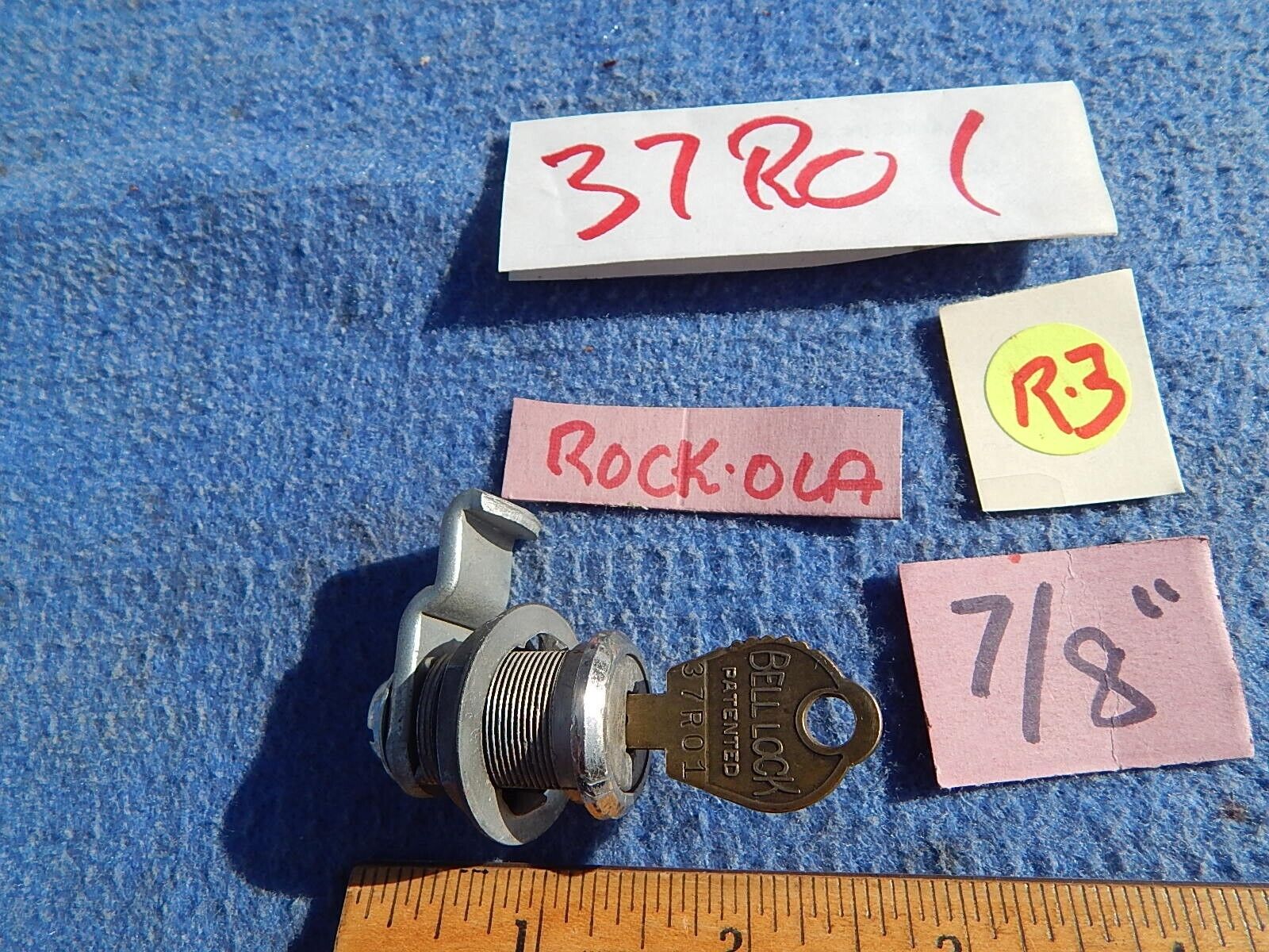 1937-1940 Rock-ola Lock & Key 7/8 inch - Bell Lock 37 RO 1 (C)