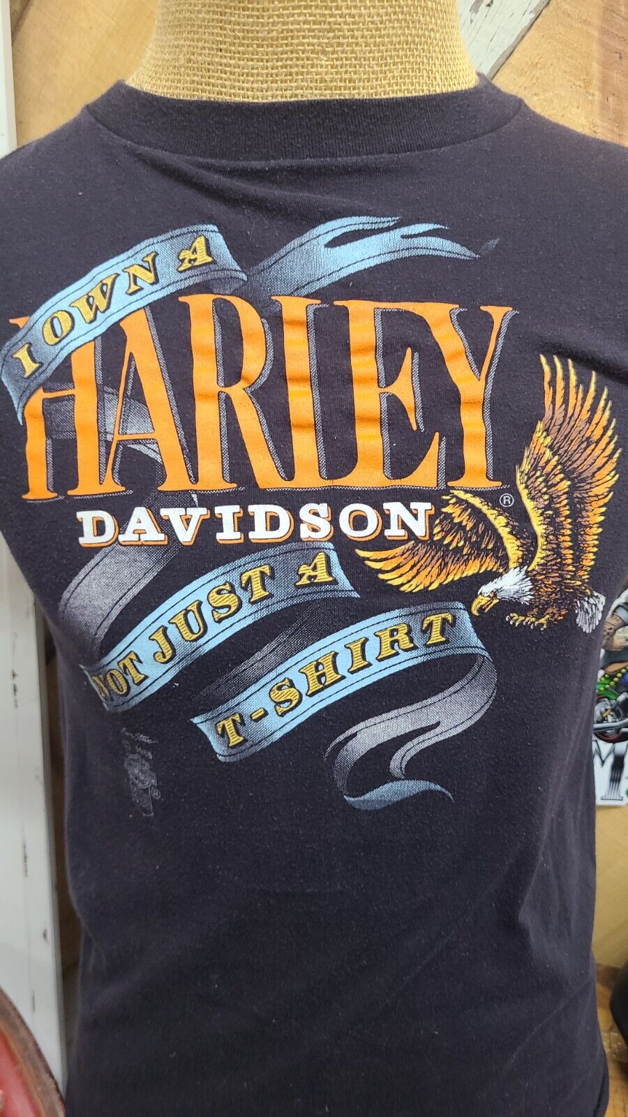 Vtg '85 Harley Davidson 3D T-Shirt- Dealer Fisher's Northumberland, PA Men's Lrg