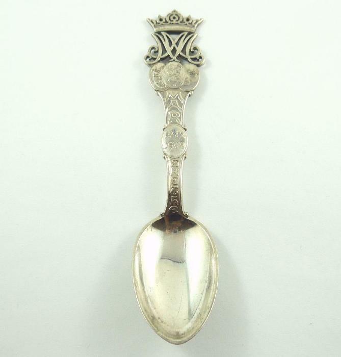 Superb Antique Denmark / Danish .800 Fine Silver Royalty Souvenir Spoon c. 1912