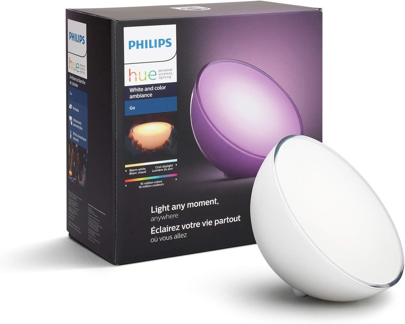 Philips Hue Go White and Color Portable Dimmable LED Smart Standard, 
