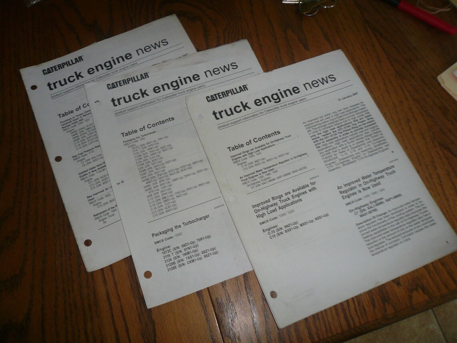 2007 Caterpillar Truck Engine News - Vintage - 3 Issues