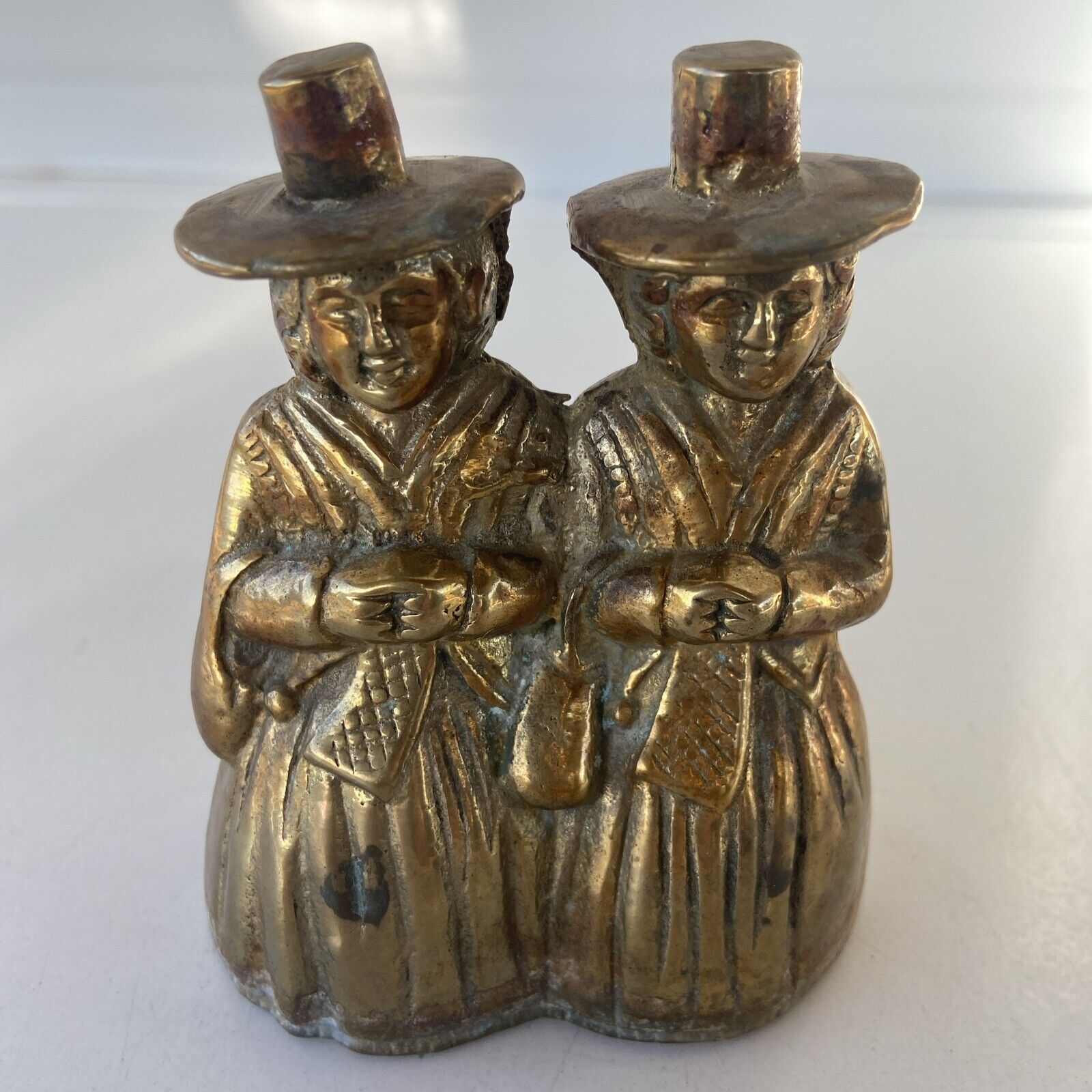 Vintage Brass Bell Puritan Pilgrim Women 3.75\
