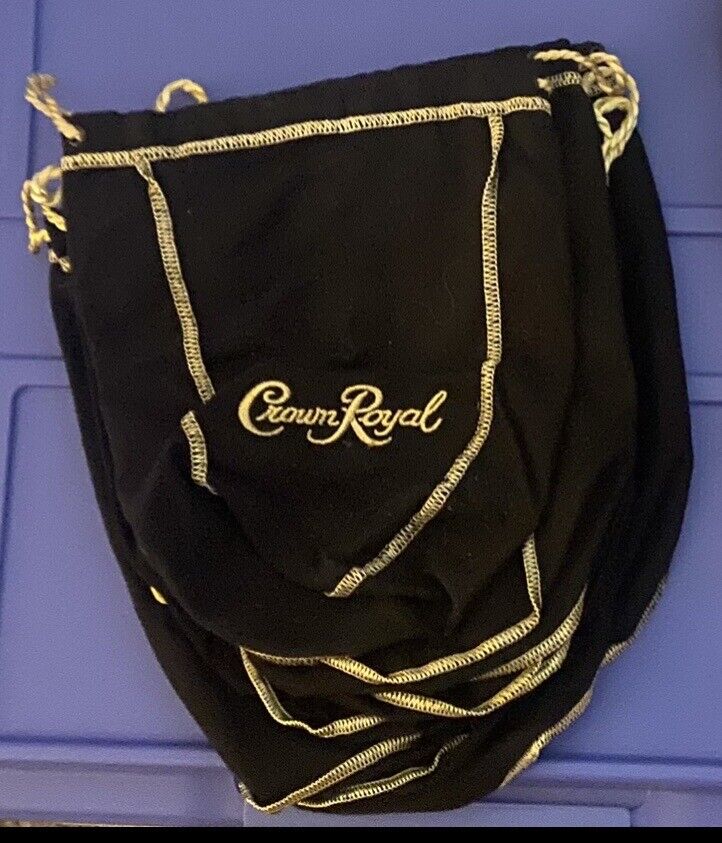 Lot of 10 Crown Royal Black  Bags 8”-9” Tall. Collecting/Crafting/Quilting Gifts