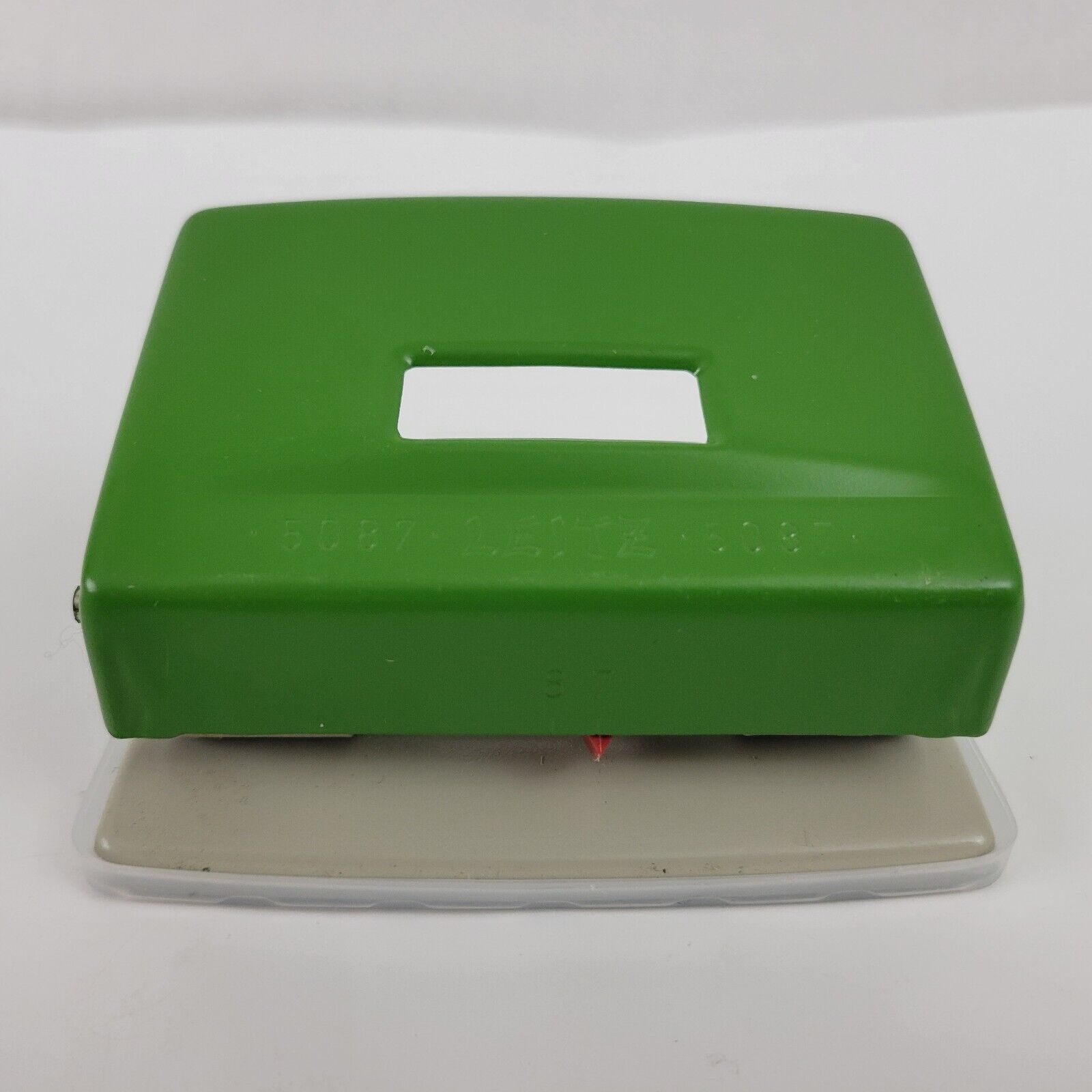 Leitz 5087 2 Hole Punch, Two width settings (7 cm / 8 cm) Green, Germany, 1960s