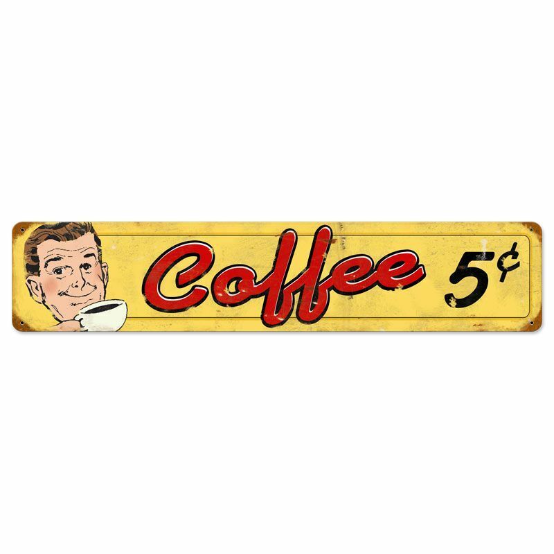 COFFEE 5¢ 1950s STYLE MAN HOLDS CUP 28
