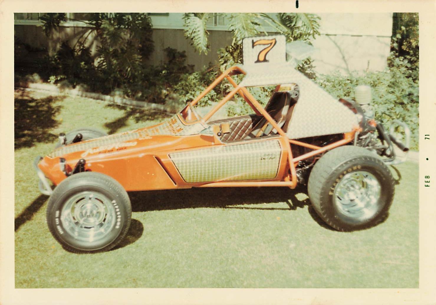 Vintage 1971 Color Snapshot Photo BILL CAMPBELL Race Car Dune Buggy Rare - 9