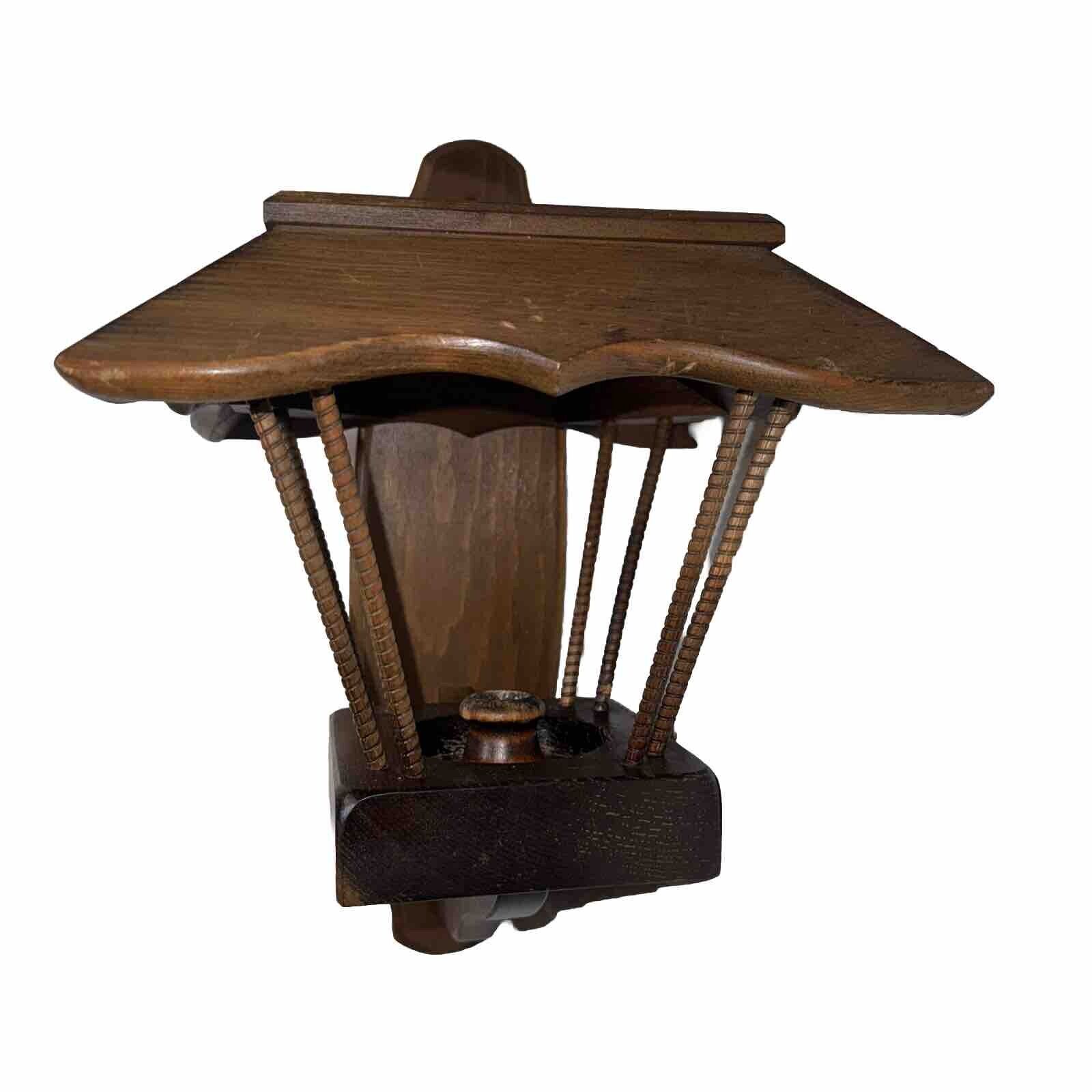 Vintage Walnut Lantern Wall Sconce Candle Lamplight By Cornwall Wood Products US