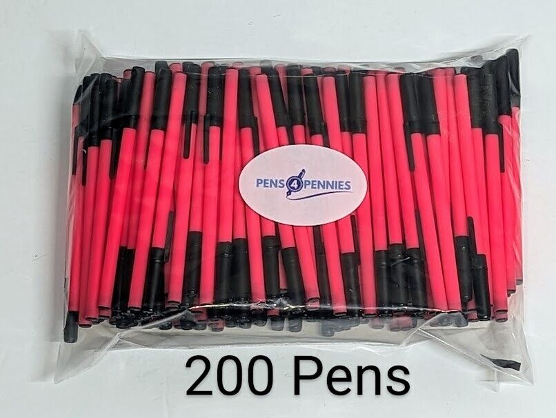 200 or 400ct Wholesale Bulk Lot Stick Pens: CHOOSE COLORS: Black Ink