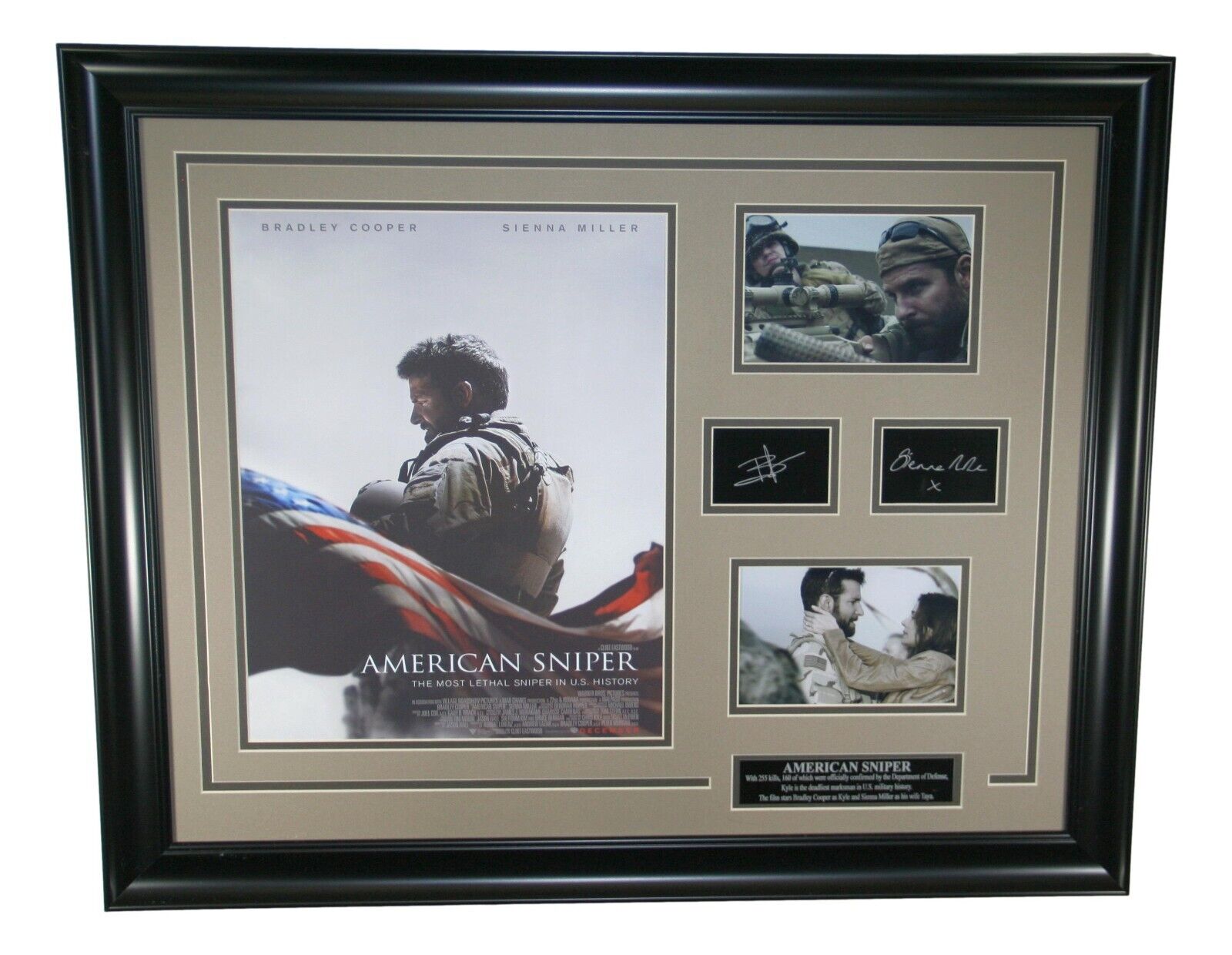 American Sniper Bradley Cooper Sienna Miller 22x27 Framed Photo Etched Signature