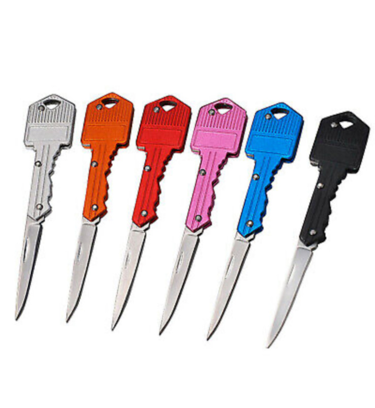 Portable Outdoor Survival Pocket Key Shape Mini Key Chain Knife Camping