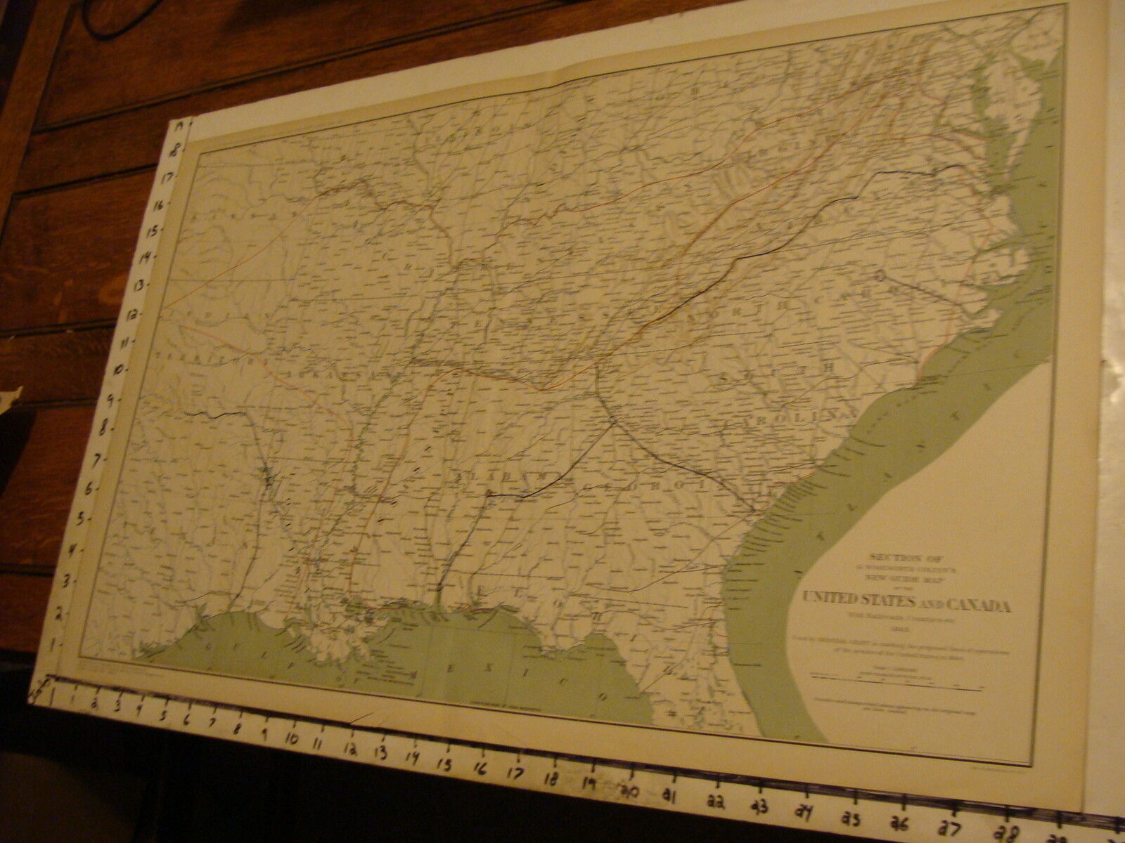 1890\'s Vintage CIVIL WAR MAP: SOUTH USA w/ RAILROADS