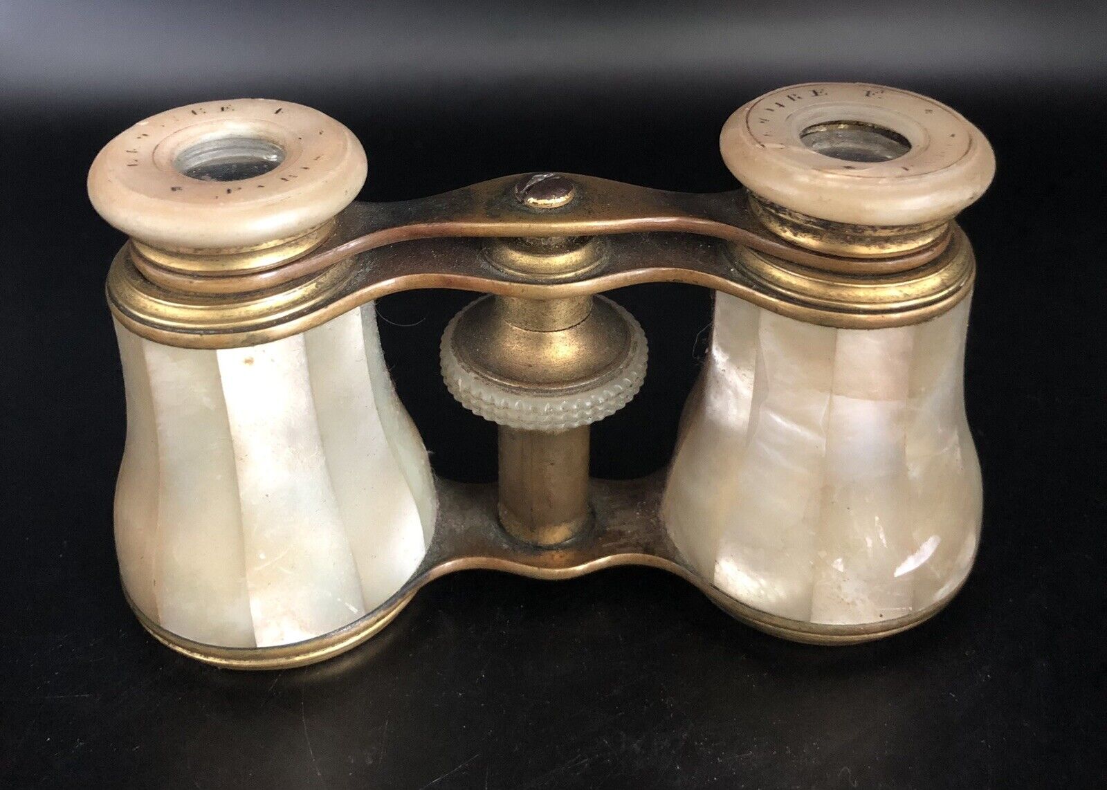 Antique Vintage Mother of Pearl and Brass French Lemaire Paris Opera Glasses