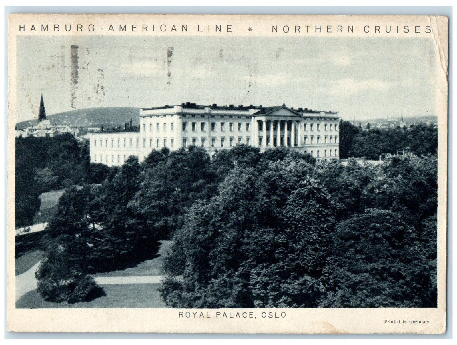 1930 Reliance Steamer Cruise Hamburg American Line Royal Palace Oslo Postcard