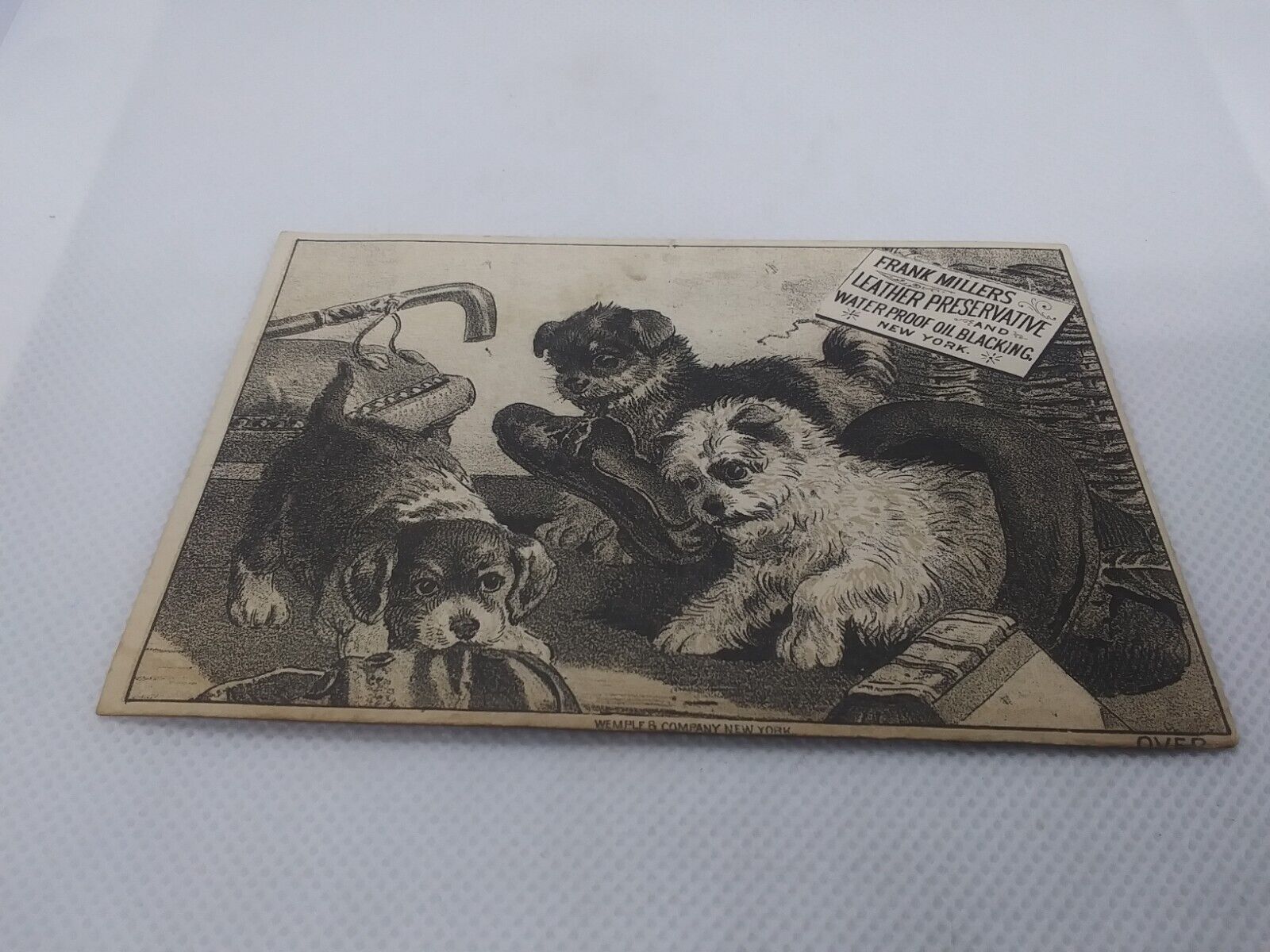 Antique Frank Millers Leather Preservative Waterproof Oil Blacking NY Trade Card