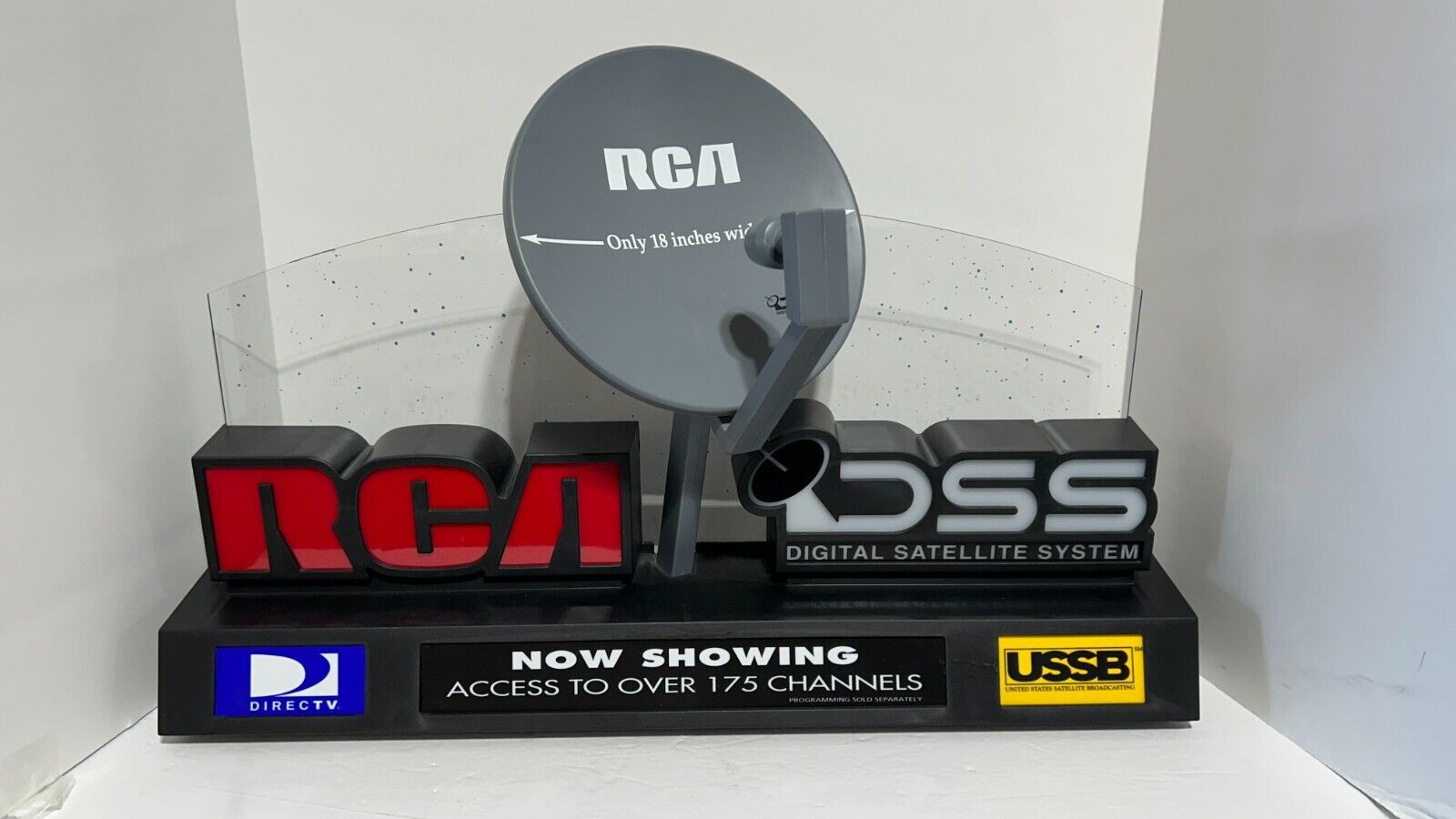 Vintage RCA/USSB/DirecTV/DSS Satellite Backlit Store Display 1995 - Working