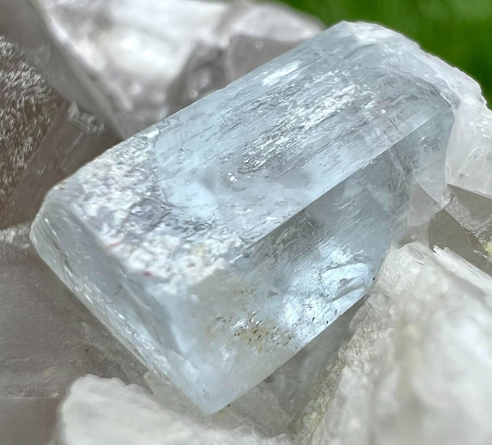 378 Carat Unusual Aquamarine Gemmy Crystal With Quartz On Matrix From Pakistan