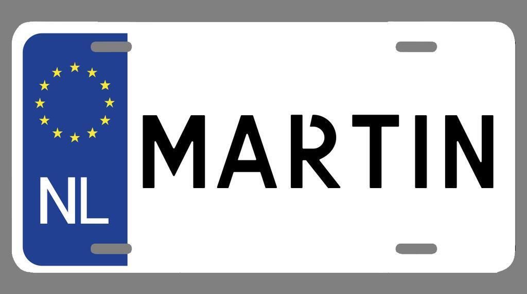 Martin Name Euro Style License Plate Tag Vanity Novelty Metal | UV Printed Metal
