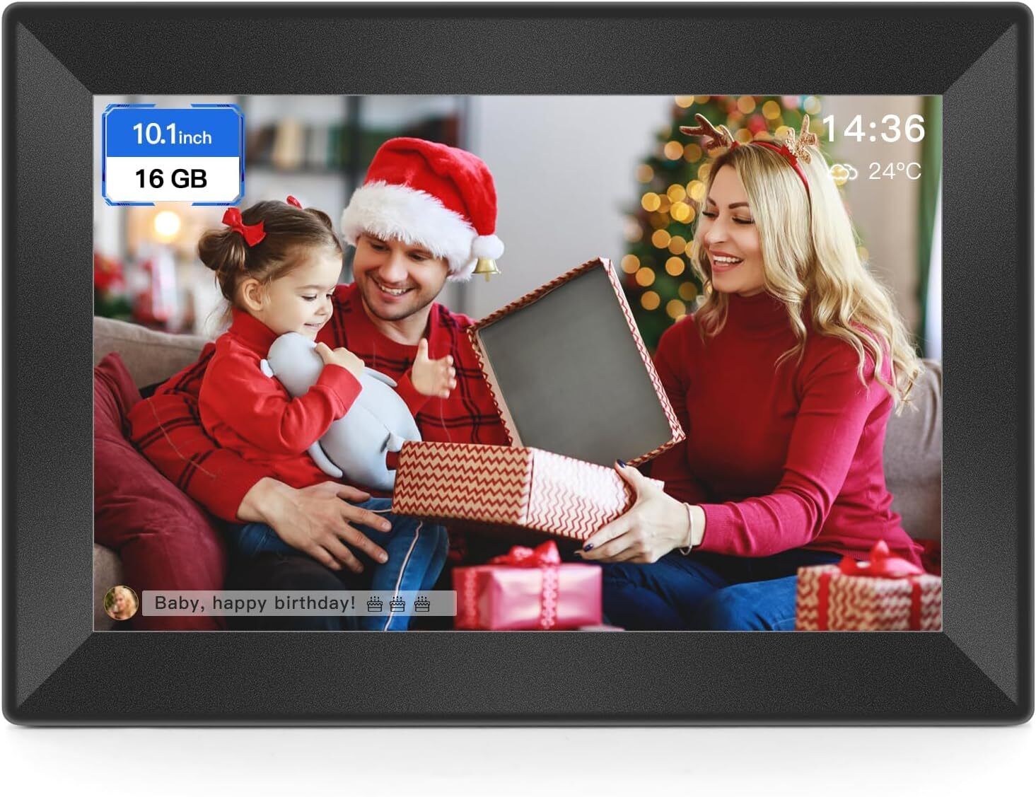 10.1Inch HD Digital Picture Frame WiFi Touch Screen Smart 10.1 Inch, black 