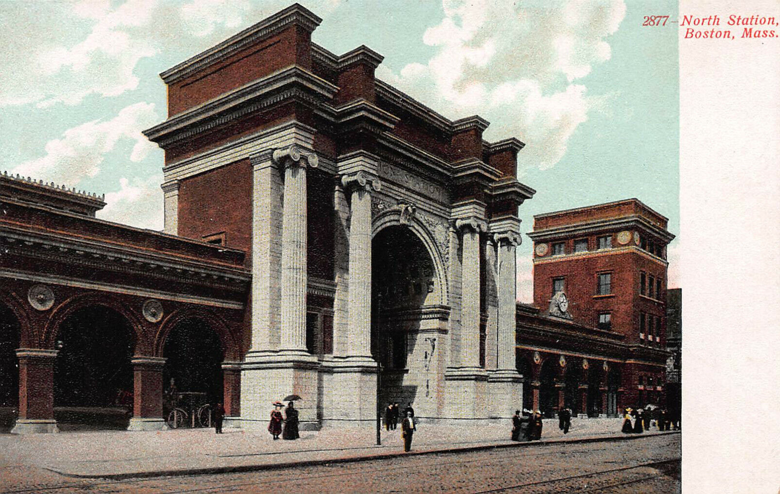 North Station, Boston, MA, Train Station, Early Postcard, Unused 
