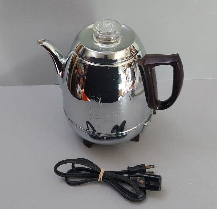 VTG General Electric GE Percolator Electric Pot Belly Coffee 33P30 USA Tested