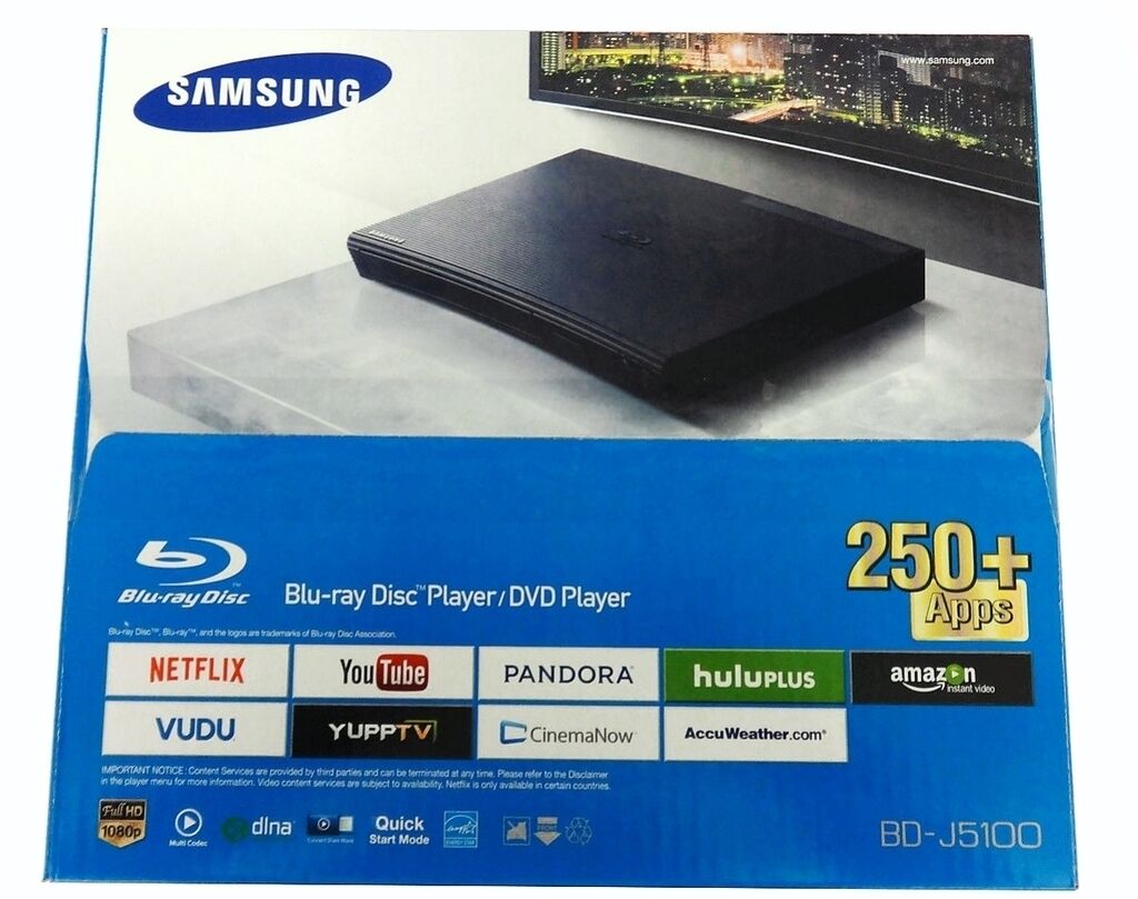 Samsung BD-J5100 Blu-Ray + DVD Disc Player - Built-In LAN (In Retail Box)