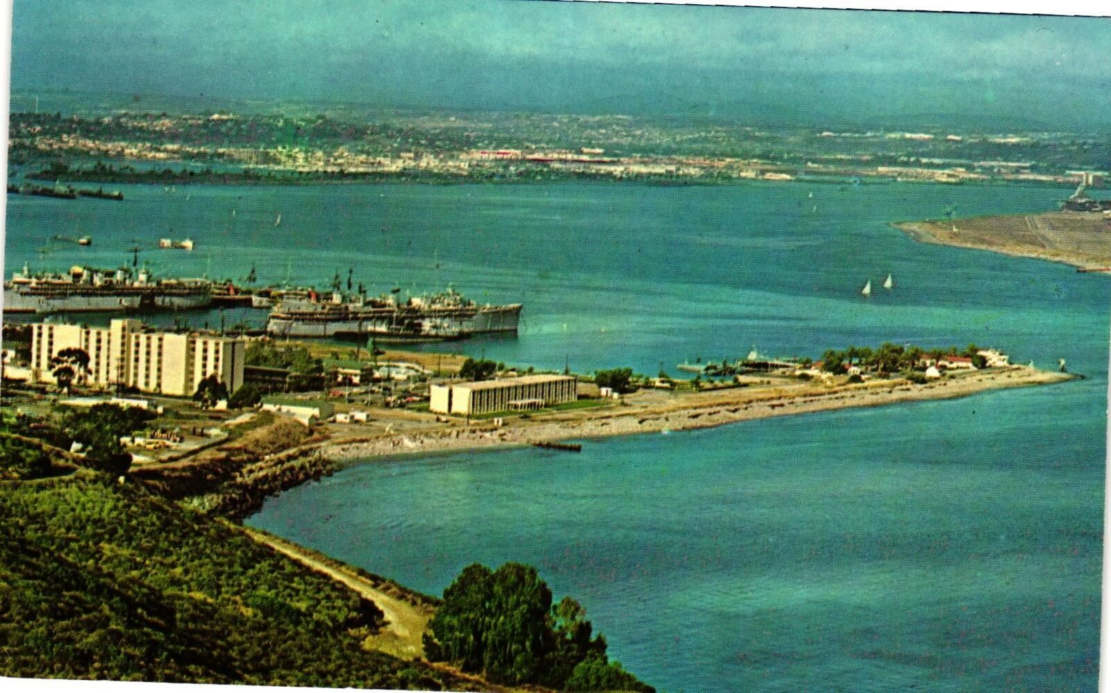 Vintage Postcard- San Diego Bay, San Diego, CA. 1960s