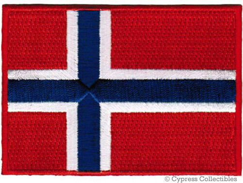 NORWAY FLAG PATCH embroidered iron-on NORWEGIAN EMBLEM applique Kongeriket Norge