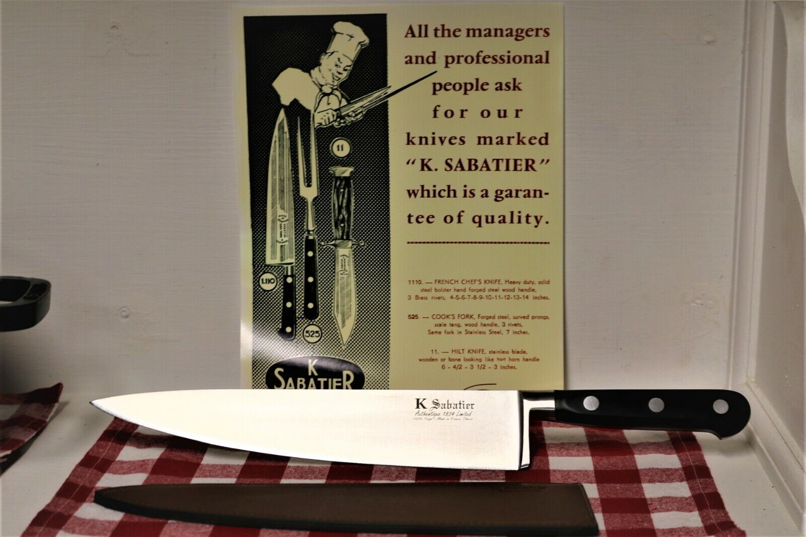 K SABATIER 1834 , Authentique  Limited Production 10 inch Chef Knife . 100% made