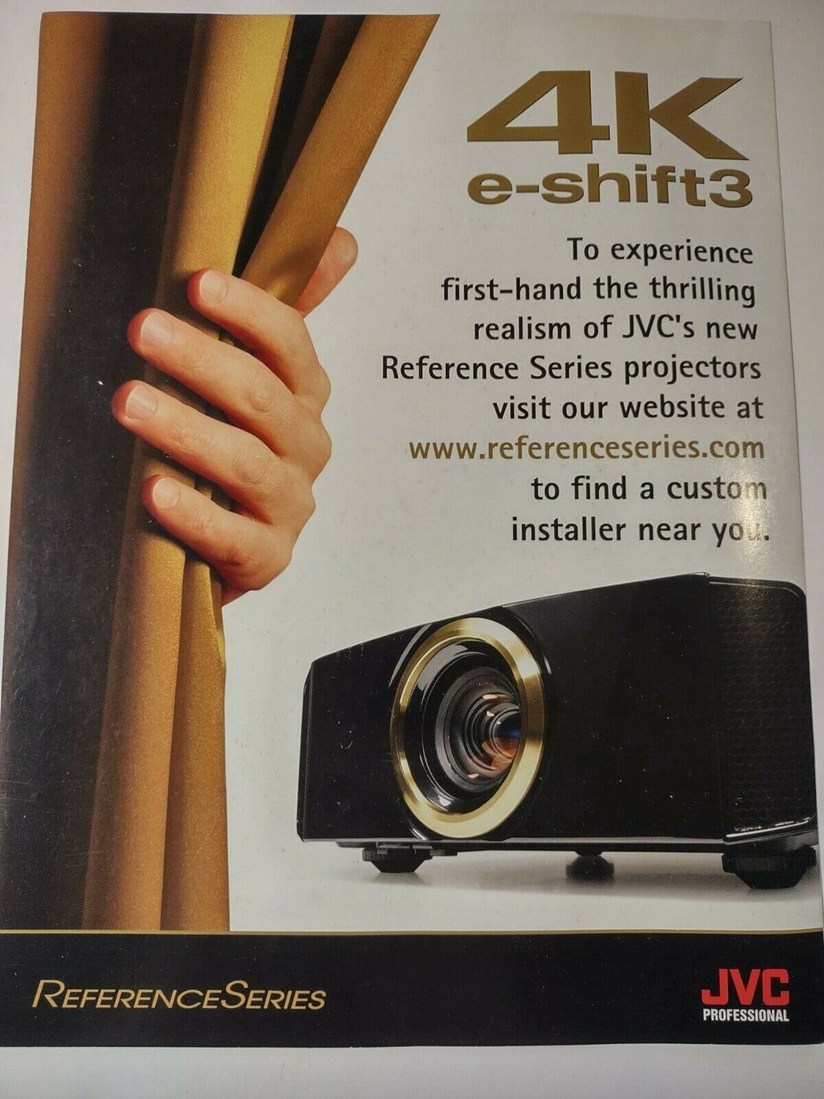 JVC Professional 4K Eshift 3 Reference Series Projector Vintage Print Ad