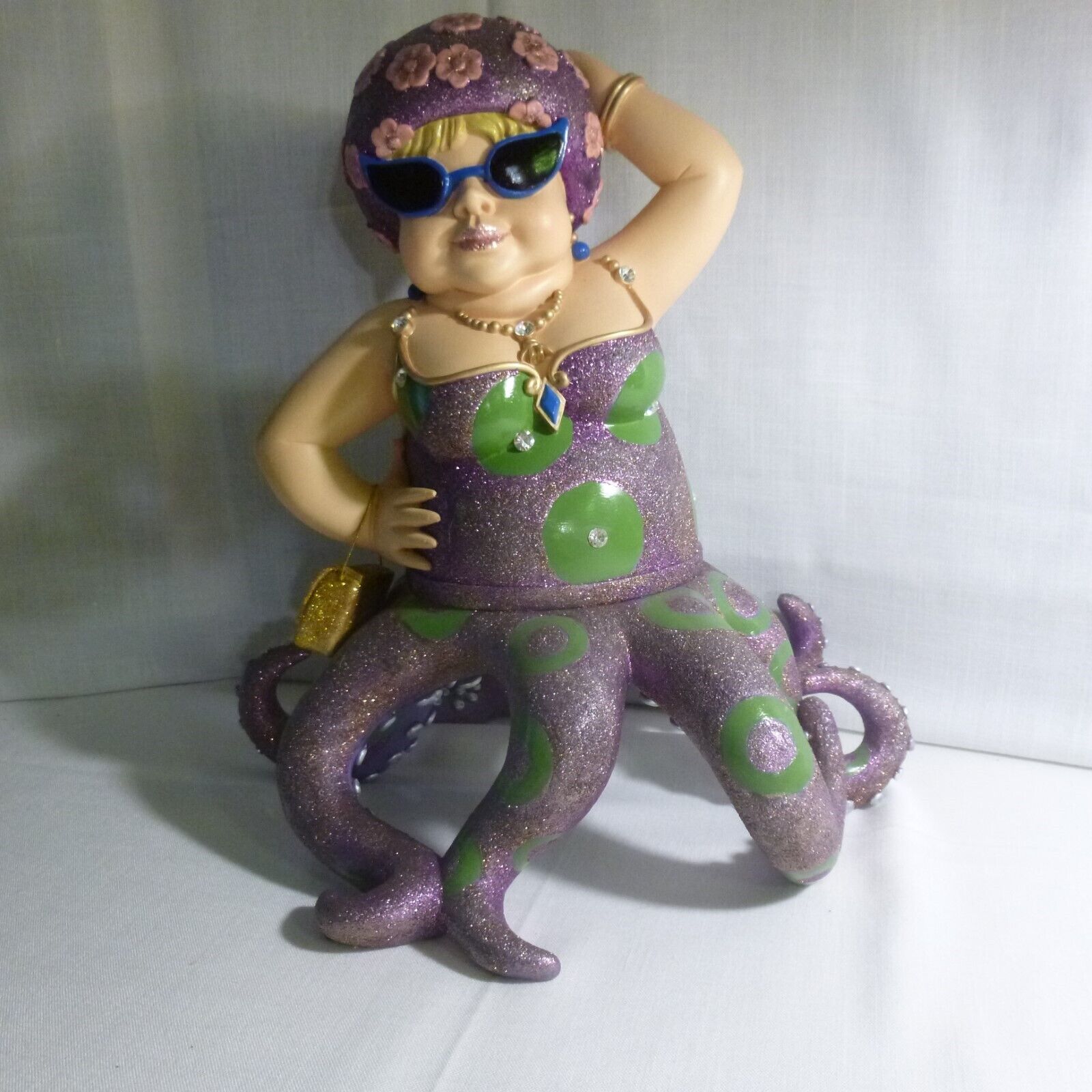 OCTOPUS WOMAN Large, Ornate, purple swim suit w lots of glitter, ready to party