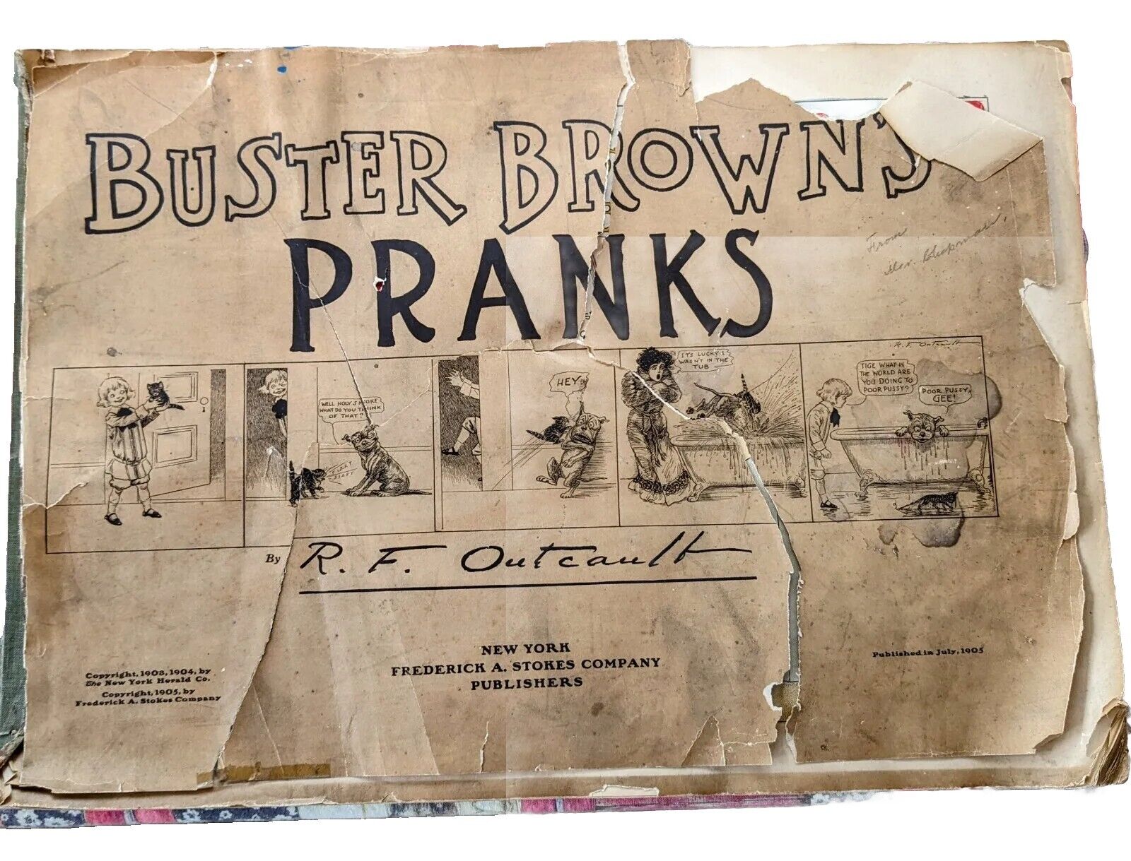 Antique Rare Buster Brown Pranks July 1905 by R. F. Outcault Book