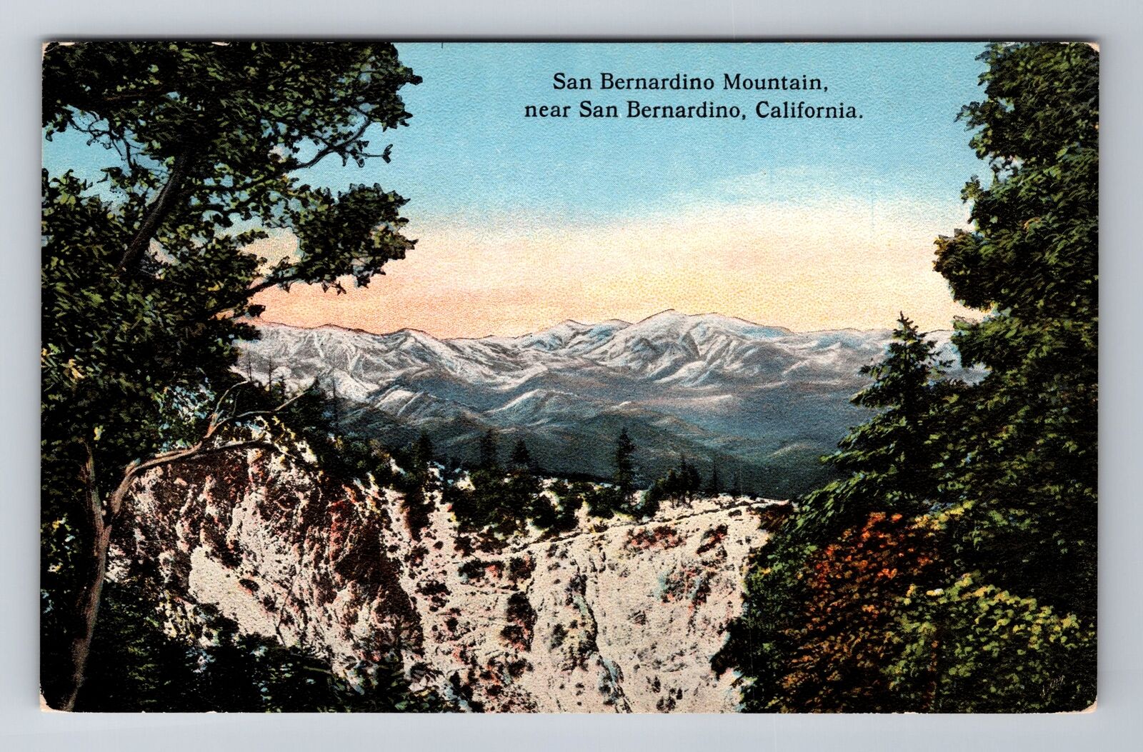 San Bernardino CA-California, San Bernardino Mountain, Antique Vintage Postcard