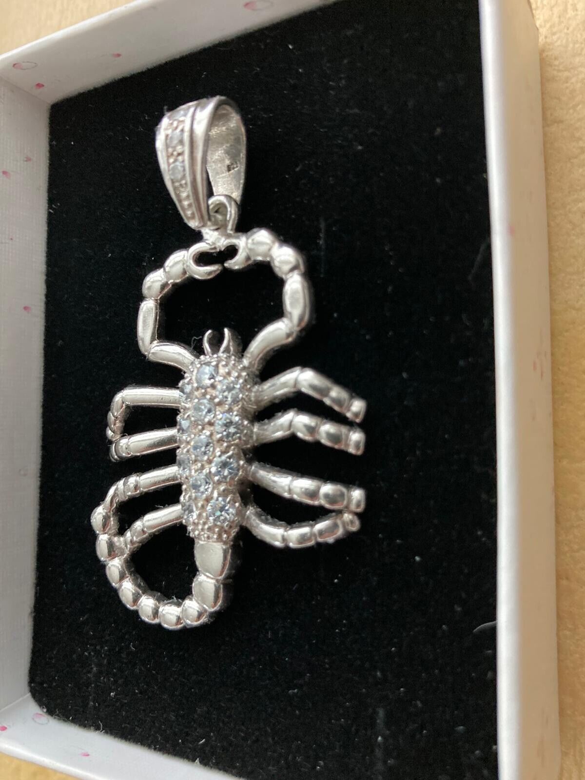 NEW 925 Silver & Zirconia Stones Vintage Scorpion Pendant Fine Jewelry 2.5 Inch