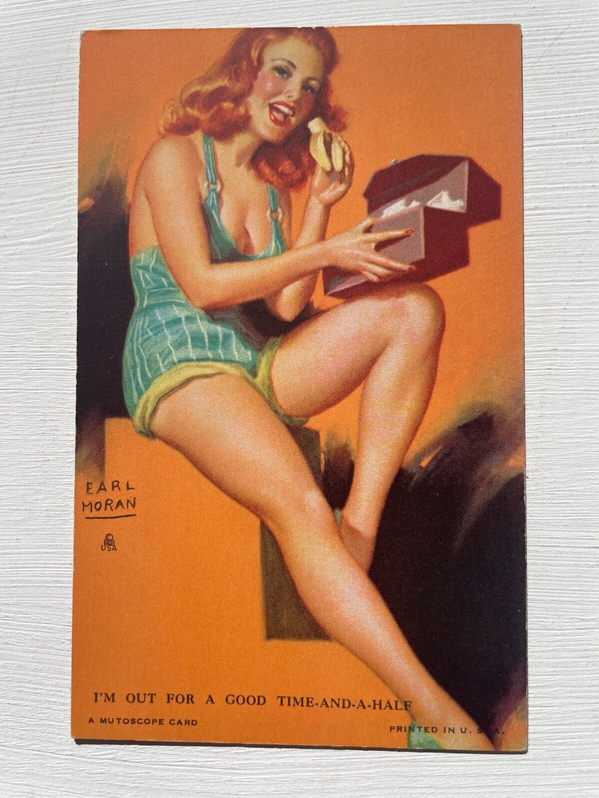 Vintage 1940's Pinup Girl Picture Mutoscope Card-Earl Moran- A Good Time