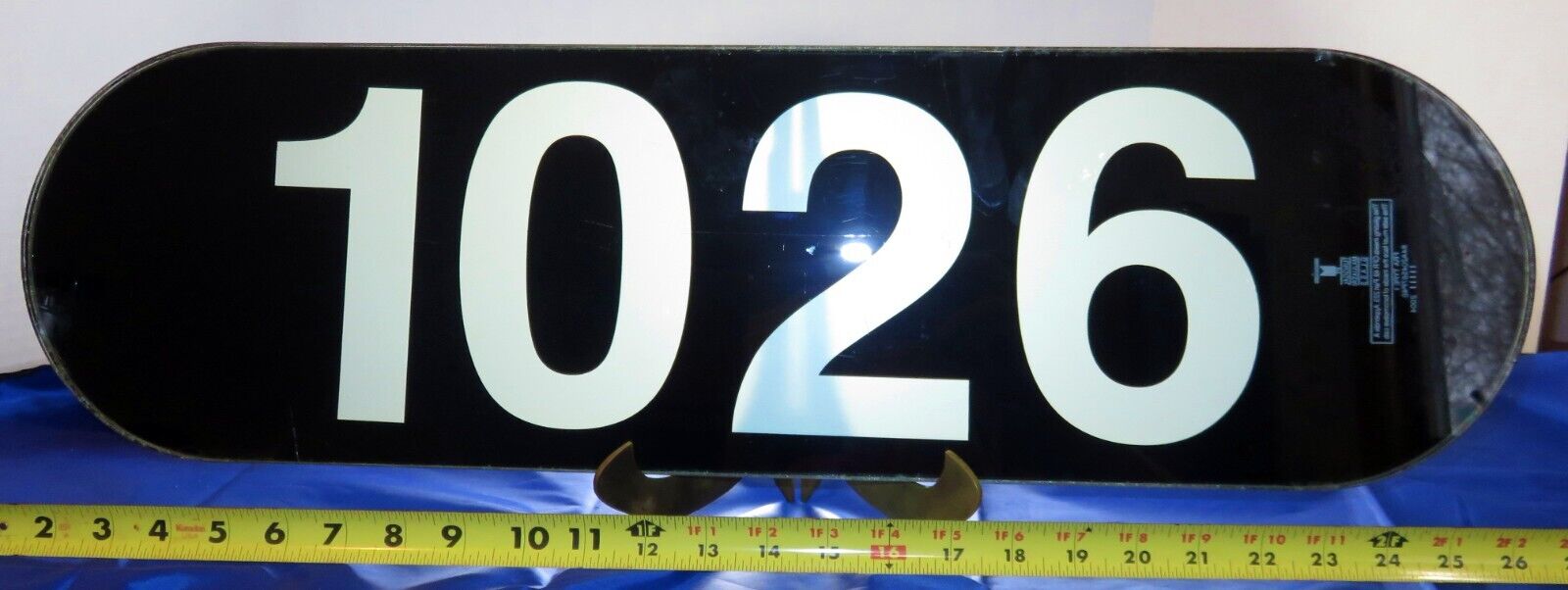 RAILROAD LOCOMOTIVE NUMBER BOARDs VINTAGE  #1026 DIGIT HEAVY glass