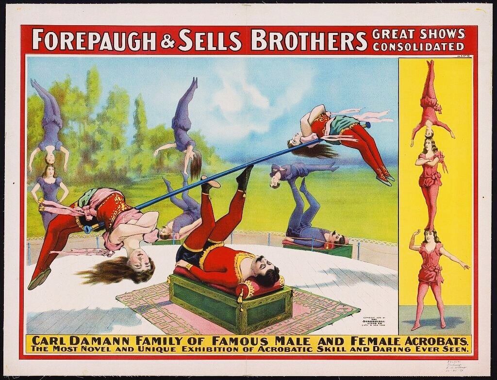 Vintage Sells Brothers Circus Shows Print Collectible Refrigerator Magnet