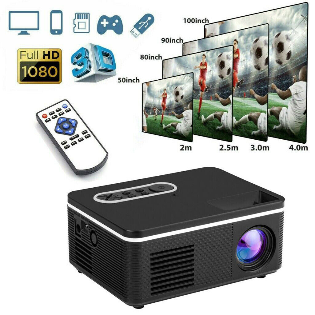 Mini LED Projector Full HD 1080P Portable Video Movie Home Theater Cinema HDMI