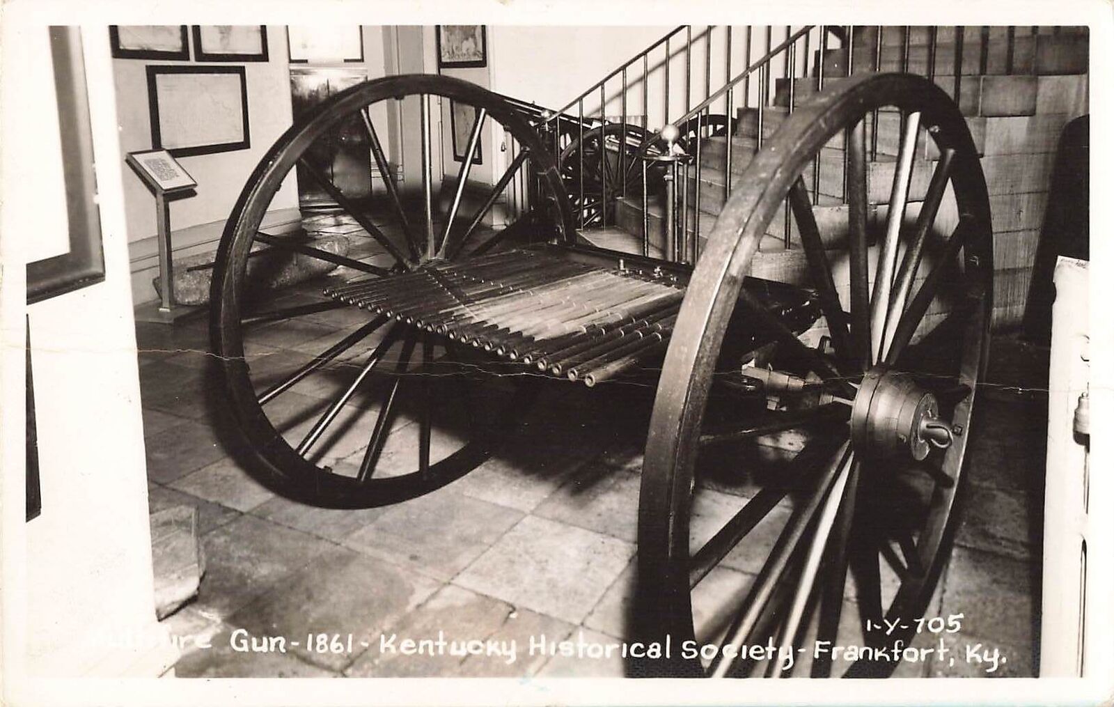 RPPC Multifire Gun 1861, Kentucky Historical Society, Frankfort, KY Real Photo