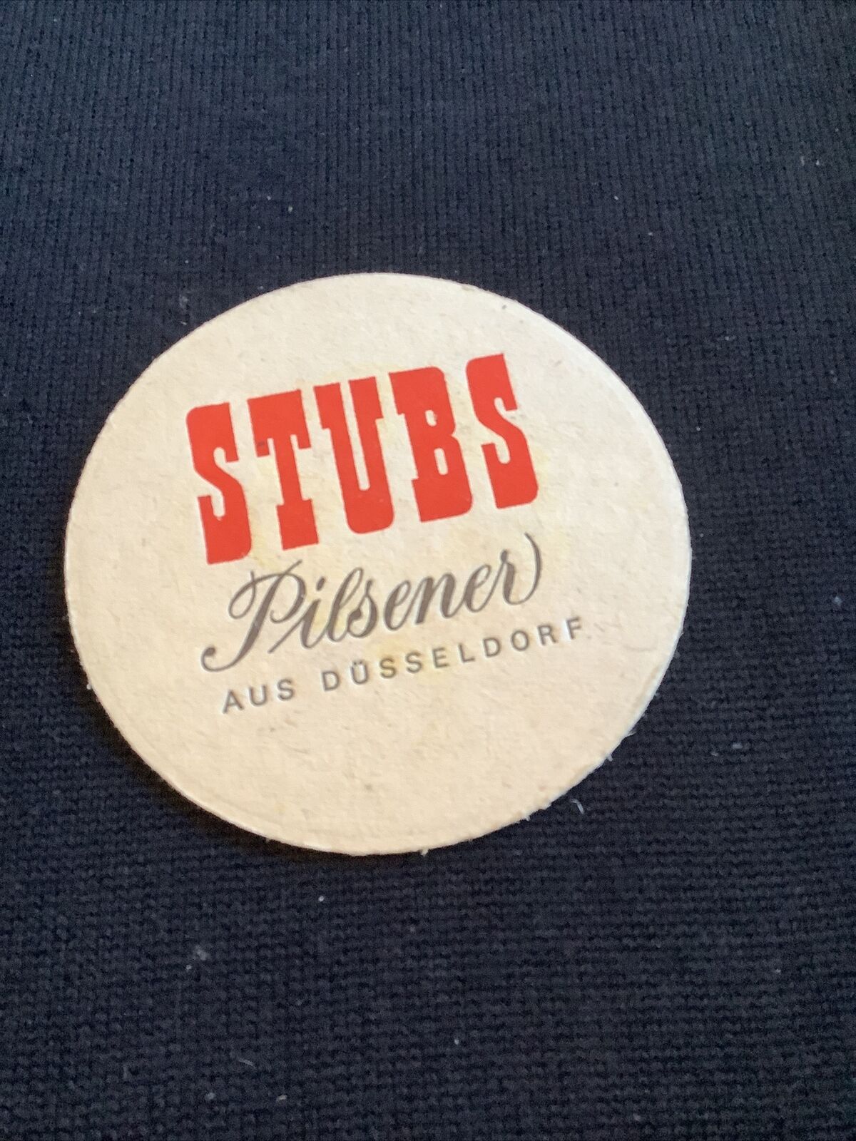 Stubs Pilsener Aus Düsseldorf vintage beer coaster Schlosser Alt halt jung