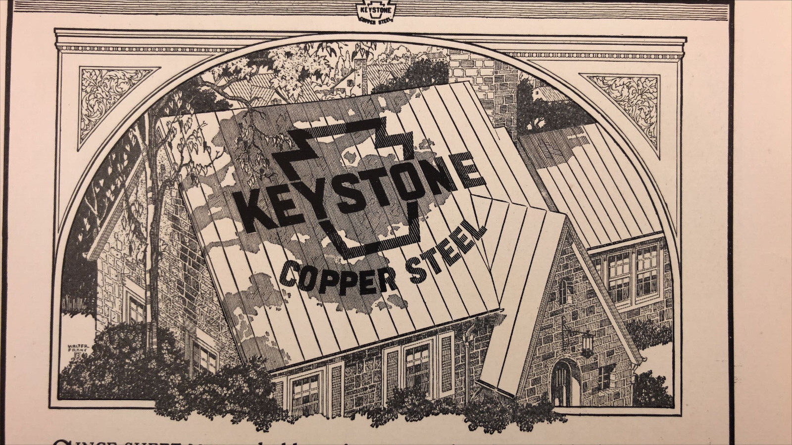 1926 Keystone Copper Steel Roofing Tin Plates Pittsburgh PA Vintage Print Ad