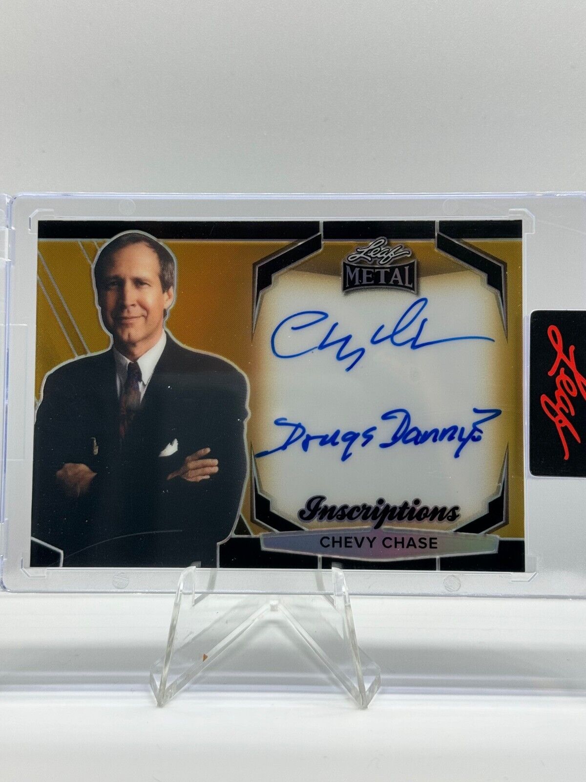 CHEVY CHASE 2024 LEAF METAL INSCRIPTIONS ON CARD AUTO 51/100 DRUGS DANNY?