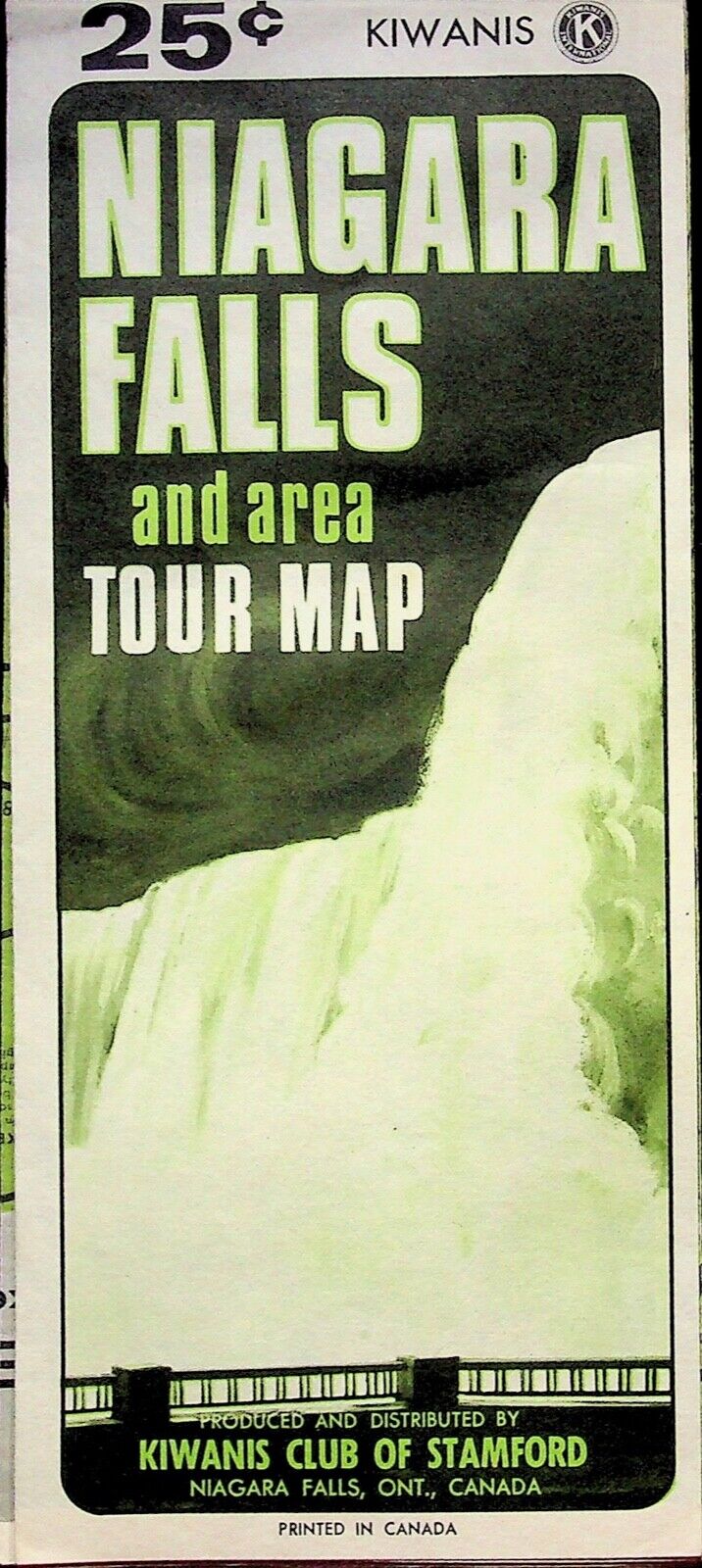 1960S NIAGARA FALLS AREA TOUR MAP KIWANIS CLUB STAMFORD VINTAGE TRAVEL BROCHURE